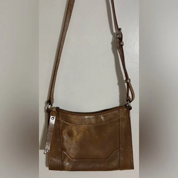 Frye Melissa Zip Crossbody in a Metallic Leather - Picture 3 of 16